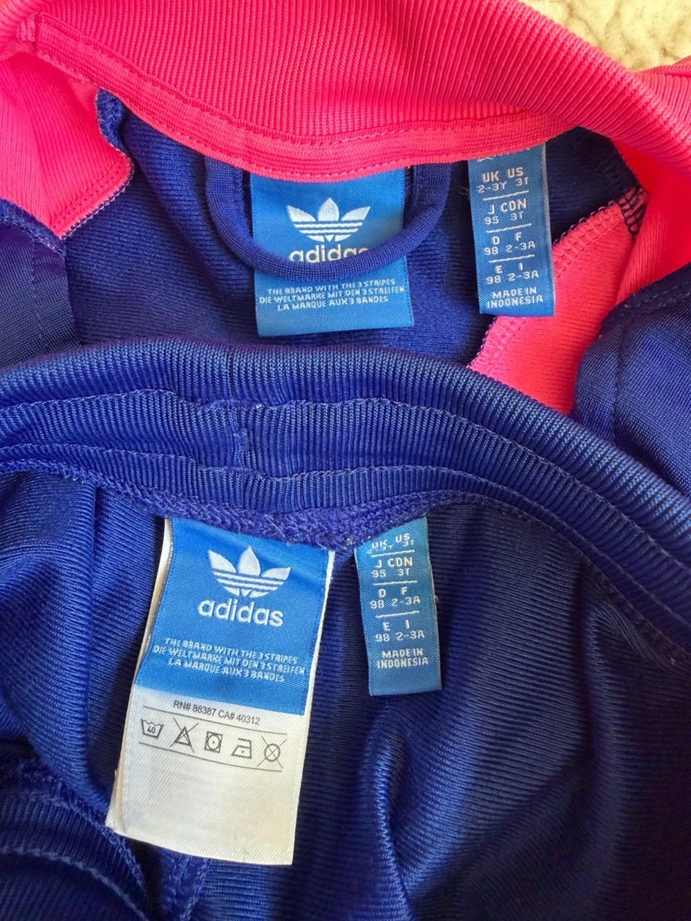 Adidas Tracksuit | 3T | Blue & Pink